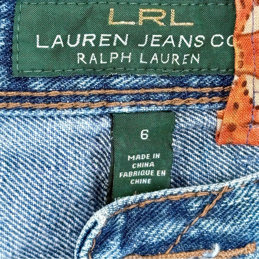 NWOT Lauren Ralph Lauren Colorful Patchwork Flare Jeans - Picture 5 of 8